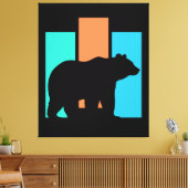 Beer Buitenshuis Natuur Silhouet Canvas Afdruk (Insitu (Woonkamer))