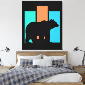 Beer Buitenshuis Natuur Silhouet Canvas Afdruk (Insitu (Slaapkamer))