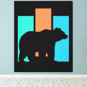 Beer Buitenshuis Natuur Silhouet Canvas Afdruk (Insitu (Houten vloer))
