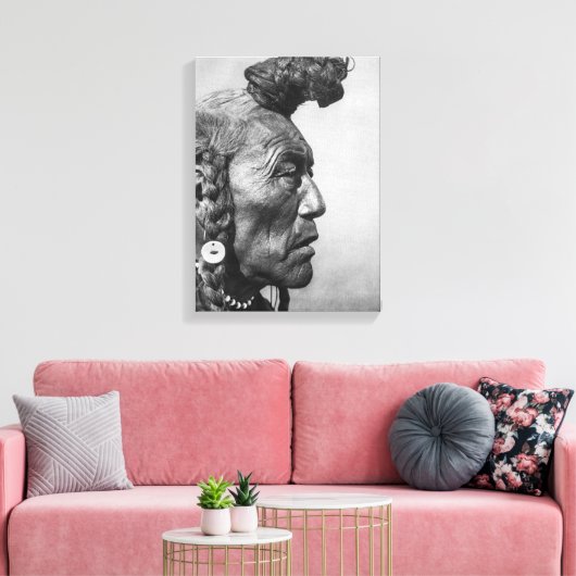 Beer Bull A Blackfoot Warrior Canvas Art (Insitu (Woonkamer))