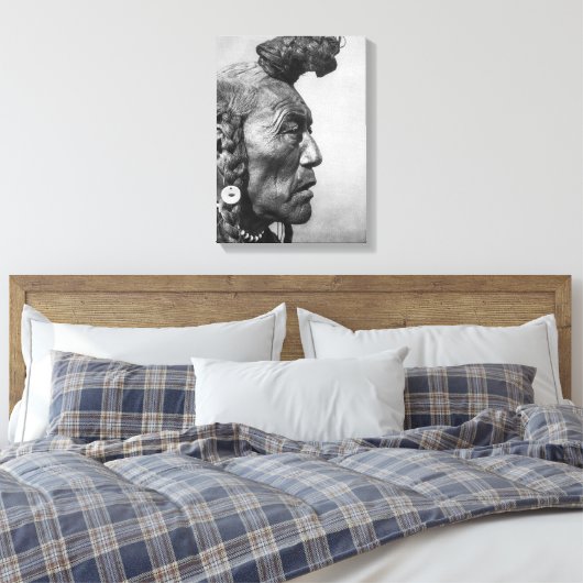 Beer Bull A Blackfoot Warrior Canvas Art Afdruk (Insitu (Slaapkamer))