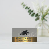 Beer Bull Logo | Voorraad Grafiek | Goud metaal Visitekaartje (Staand voorkant)