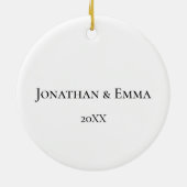 Beer & Bunny Leesboeken Schattige Paar Aangepaste  Keramisch Ornament (Achterkant)