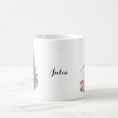 Beer & Bunny met Flowers Cute Custom Name Koffiemok (Center)