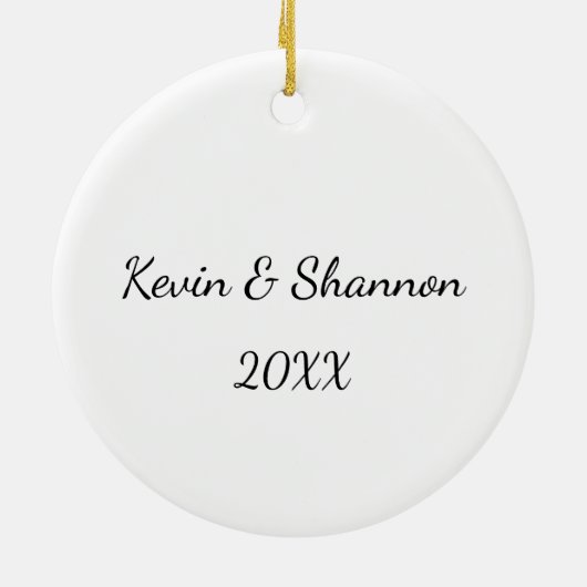 Beer & Bunny Paar Kerst samen Aangepaste Naam Keramisch Ornament (Achterkant)