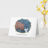 Beer Bunny Romantic Ik hou van je Valentijnsdag Kaart (Gele Bloem)