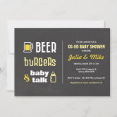 Beer Burgers & Baby Talk, Baby shower Uitnodiging (Voorkant)