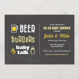Beer Burgers & Baby Talk, Baby shower Uitnodiging