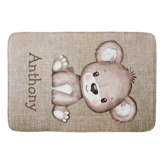 Beer Burlap Rustic Name Waterverf Badmat (Voorkant)