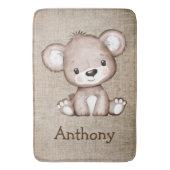 Beer Burlap Rustic Name Waterverf Badmat (Voorkant Verticaal)