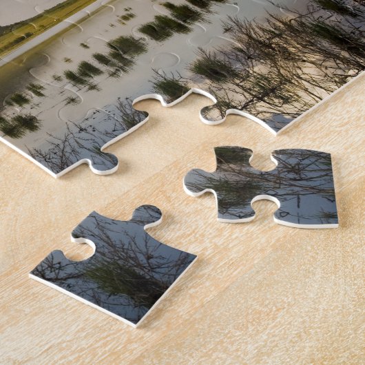 Beer Butte reflecteert het Beer Butte Lake nabij Legpuzzel (Zijkant)