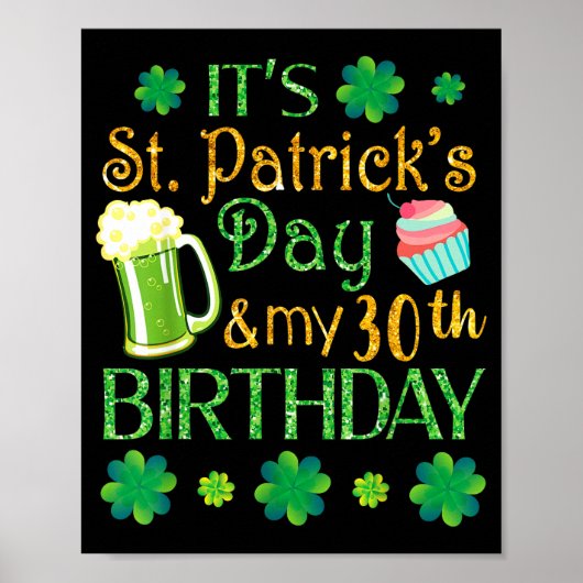 Beer Cake & Shamrocks It's St Patrick Day & Poster (Voorkant)