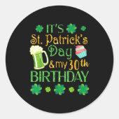 Beer Cake & Shamrocks It's St Patrick Day & Ronde Sticker (Voorkant)