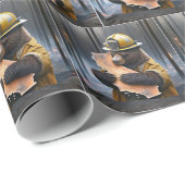 Beer Californië als brandweerman Cadeaupapier (Rol Hoek)