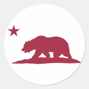Beer Californië - Rood Ronde Sticker