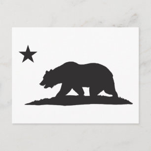 Beer Californië - zwart Briefkaart