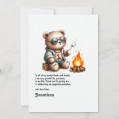 Beer Camping Boy "One Happy Camper" 1e verjaardag Bedankkaart (Achterkant)