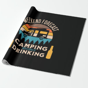 Beer Camping met bier Birthday Cadeaupapier