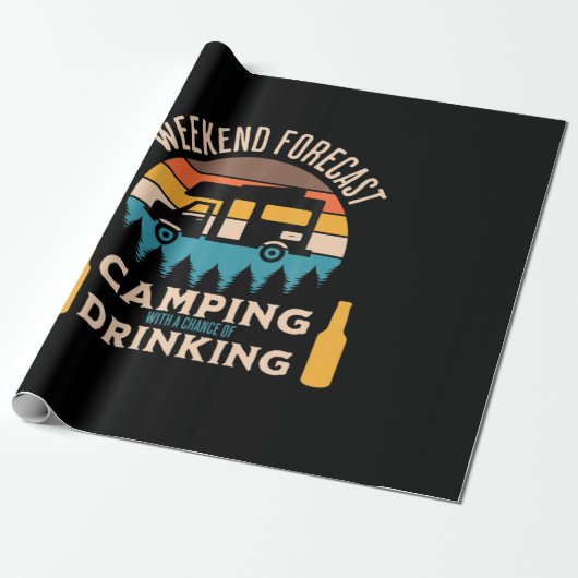 Beer Camping met bier Birthday Cadeaupapier (Uitgerold)
