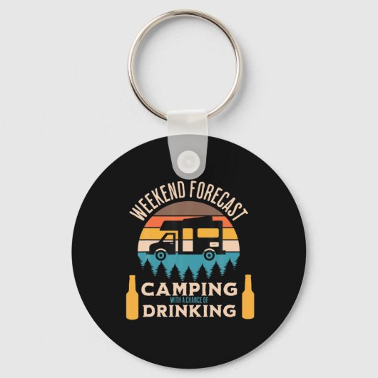 Beer Camping met bier Birthday Sleutelhanger (Voorkant)