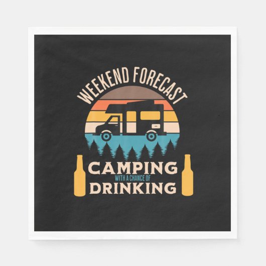Beer Camping With Beer Birthday Servet (Voorkant)