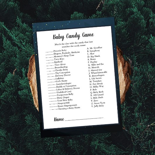 Beer Candy Match Baby Shower Spel Kaart