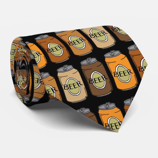 Beer Cans Oktoberfest Beer Drinker Stropdas (Opgerold)