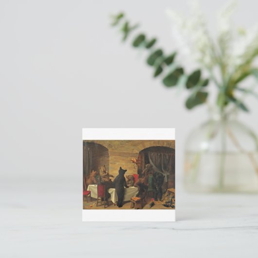 Beer Carousel van William Holbrook Beard Vierkante Visitekaartje (Staand voorkant)