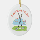 Beer Cart Girl Keramisch Ornament (Rechts)