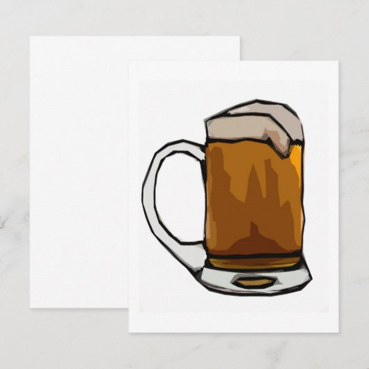 Beer Cartoon Art Invitations - Beer Invites Kaart (Voorkant / Achterkant)