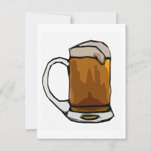 Beer Cartoon Art Invitations - Beer Invites Kaart