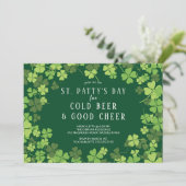 Beer & Cheer St. Patty's Day Uitnodiging (Staand voorkant)