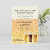 Beer Cheers Bachelor Party Invitation Kaart (Staand voorkant)