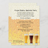 Beer Cheers Bachelor Party Invitation Kaart (Voorkant / Achterkant)