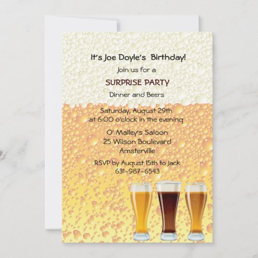 Beer Cheers Invitation Kaart (Voorkant)