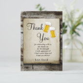 beer, cheers rustic country thank you card bedankkaart (Staand voorkant)