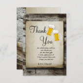 beer, cheers rustic country thank you card bedankkaart (Voorkant / Achterkant)