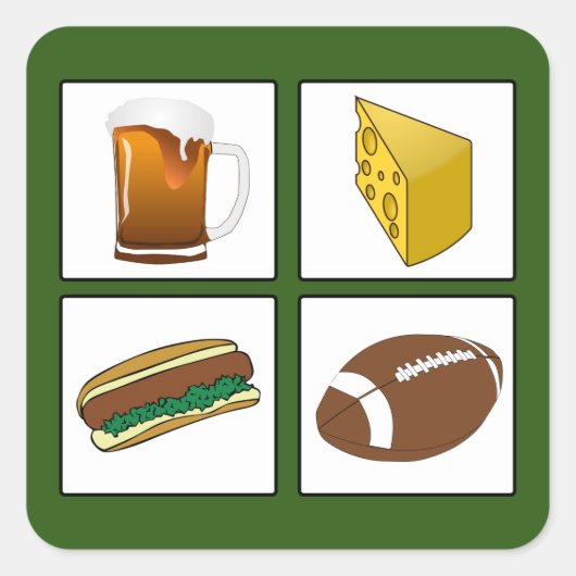 Beer Cheese Brats Football Wisconsin Sticker (Voorkant)