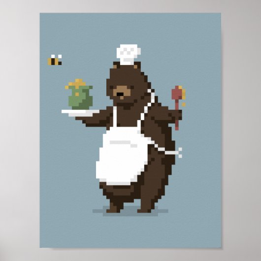 Beer Chef Pixel Art Poster (Voorkant)