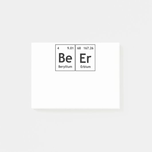 BeEr Chemistry Periodic Table Element Symbols Word Post-it® Notes (Voorkant)