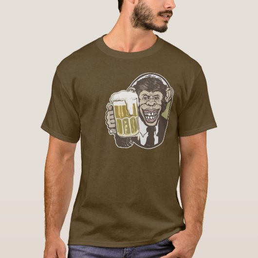 Beer Chimp van Mudge Studios T-shirt (Voorkant)