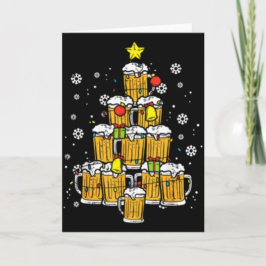 Beer Christmas Tree Xmas Brew Dad Men Kaart (Voorkant)