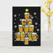 Beer Christmas Tree Xmas Brew Dad Men Kaart (Gele Bloem)
