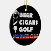 Beer Cigars Golf Freedom Smoker Drinker Golfer Keramisch Ornament (Rechts)