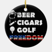Beer Cigars Golf Freedom Smoker Drinker Golfer Keramisch Ornament (Achterkant)