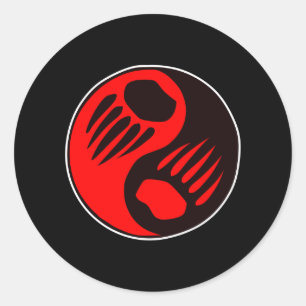 Beer Claw Yin Yang Black Ronde Sticker