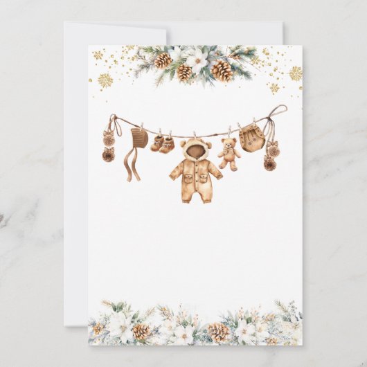 Beer ClothestLine Koud Buiten Baby shower Kaart (Achterkant)