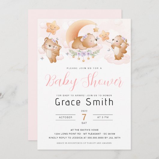 Beer Cloud Baby shower Invitation Kaart (Voorkant / Achterkant)