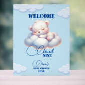 Beer cloud negen Baby shower Welkomstbord Acryl Bord (Neutraal)