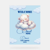 Beer cloud negen Baby shower Welkomstbord Acryl Bord (Voorkant)
